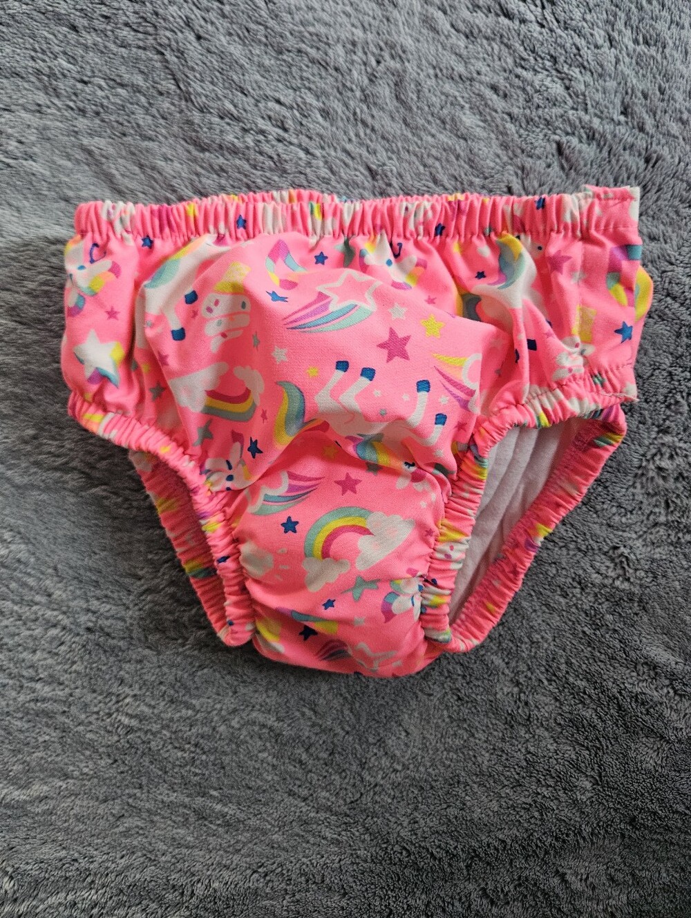 Kids Pink Unicorn & Rainbow Swim Diaper Cover